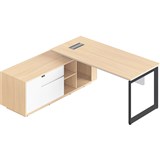 RAPIDLINE CASA EXECUTIVE WORKSTATION WITH LOOP END LEG LHC NATURAL OAKBLACK