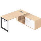 RAPIDLINE CASA EXECUTIVE WORKSTATION WITH LOOP END LEG RHC NATURAL OAKBLACK
