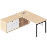 RAPIDLINE CASA EXECUTIVE WORKSTATION WITH PROFILE END LEG LHC NATURAL OAKBLACK