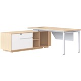RAPIDLINE CASA EXECUTIVE WORKSTATION WITH PROFILE END LEG LHC NATURAL OAKWHITE