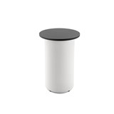 RAPIDLINE ROUND HIGH BAR TABLE DRUM BASE 600MM X 1050MM BLACK TOP AND WHITE PC FRAME