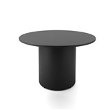 RAPIDLINE ROUND DRUM BASE TABLE 1200 X 730MM BLACK TOP AND BLACK PC FRAME