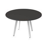 RAPIDLINE ETERNITY ROUND TABLE 1200 X 730MM BLACK TOP AND WHITE PC FRAME