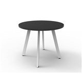 RAPIDLINE ETERNITY ROUND TABLE 900 X 730MM BLACK TOP AND WHITE PC FRAME