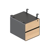 RAPIDLINE DELUXE INFINITY 2 DRAWER HANGING PEDESTAL NATURAL OAK MELAMINE FRONTS AND BLACK PC FRAME