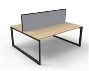 RAPID INFINITY DELUXE 2 PERSON LOOP LEG DOUBLE SIDED WORKSTATION WITH SCREEN
