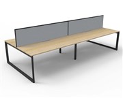 RAPID INFINITY DELUXE 4 PERSON LOOP LEG DOUBLE SIDED WORKSTATION WITH SCREEN