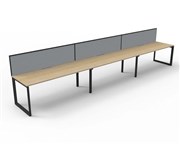 RAPID INFINITY DELUXE 3 PERSON LOOP LEG SINGLE SIDED WORKSTATION WITH SCREEN