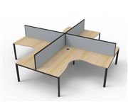 RAPID INFINITY DELUXE 4 PERSON PROFILE LEG CORNER WORKSTATION POD WITH SCREEN