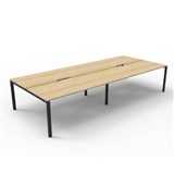RAPID INFINITY DELUXE 4 PERSON PROFILE LEG DOUBLE SIDED WORKSTATION 1800 X 750 X 730MM NATURAL OAK TOP  BLACK FRAME