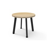 RAPIDLINE ETERNITY ROUND COFFEE TABLE 500 X 450MM NATURAL OAK TOP AND BLACK PC FRAME
