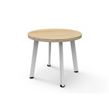 RAPIDLINE ETERNITY ROUND COFFEE TABLE 500 X 450MM NATURAL OAK TOP AND WHITE PC FRAME