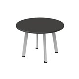 RAPIDLINE ETERNITY ROUND COFFEE TABLE 600 X 450MM BLACK TOP AND WHITE PC FRAME