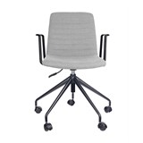 RAPIDLINE PIXEL 5 STAR CHAIR WITH ARMS LIGHT GREYBLACK