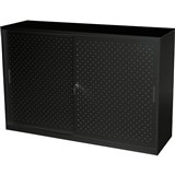 RAPIDLINE GO PERFORATED SLIDING DOOR CUPBOARD 1530 X 1016 X 473MM BLACK