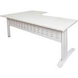 RAPID SPAN CORNER WORKSTATION WITH METAL MODESTY PANEL 1800 X 1200 X 700MM NATURAL WHITEWHITE