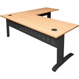 RAPID SPAN DESK AND RETURN WITH METAL MODESTY PANEL 1800 X 700MM  1100 X 600MM BEECHBLACK