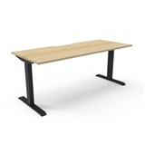 RAPIDLINE BOOST STATIC SINGLE SIDED WORKSTATION 1500MM NATURAL OAK TOP  BLACK FRAME