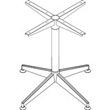 RAPIDLINE TYPHOON ROUND MEETING TABLE FRAME 752 X 752MM BLACK