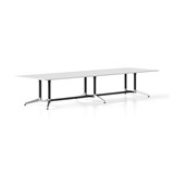 RAPIDLINE TYPHOON MEETING AND BOARDROOM TABLE RECTANGLE 4000 X 1200MM NATURAL WHITE TOP AND BLACK PC POLISHED ALUMINIUM FRAME