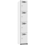 RAPIDLINE MELAMINE LOCKER 4 DOOR 1850 X 305 X 455MM NATURAL WHITEBLACK EDGING