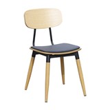 DURAFURN AUSTIN CHAIR BLACK PU VINYL SEAT NATURAL BACKREST 500 X 550 X 450MM