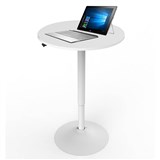 PNEUMATIC HEIGHT ADJUSTABLE GAS LIFT ROUND MEETING TABLE 600 X 643 X 1029MM WHITE