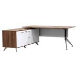POTENZA MANAGER DESK WITH BUFFET LEFT HAND RETURN 1950 X 1850 X 750MM CASNANWHITE