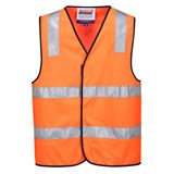 PRIME MOVER MV102 HIVIS VEST HOOK N LOOP CLOSURE REFLECTIVE TAPE
