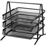 ITALPLAST WIRE MESH DOCUMENT TRAY 3TIER A4 BLACK