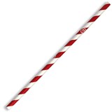BIOPAK STRAW 6 x 197mm RED STRIPE PK250