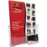 DEFLECTO BROCHURE HOLDER WITH BUSINESS CARD HOLDER A4 CLEAR