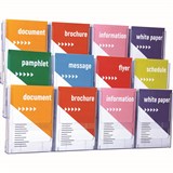 DEFLECTO BROCHURE HOLDER LITLOC WALL SYSTEM 3 TIER 12 POCKET A4 CLEAR