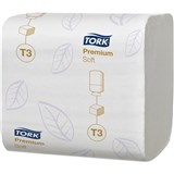 TORK 114273 T3 PREMIUM SOFT FOLDED TOILET PAPER 252 SHEET 110 X 110MM WHITE CARTON 30