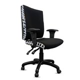 ORANGE DUST KATHERINE CHAIR WITH ARMS HIGH BACK 510 X 450 X 990MM COCKATOO BLACK