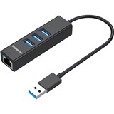 SIMPLECOM CHN420 ALUMINIUM 3PORT SUPERSPEED USB HUB GIGABIT ETHERNET ADAPTER BLACK