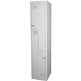 STEELCO PERSONNEL LOCKER 2 Z DOOR 380MM SILVER GREY