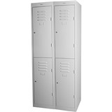 STEELCO PERSONNEL LOCKER 2 DOOR BANK OF 2 380MM SILVER GREY