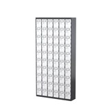 STEELCO PHONE LOCKER 60 DOOR 900 X 225 X 1810MM GRAPHITE RIPPLIE CARCASS AND WHITE SATIN DOORS