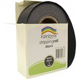 RAINBOW STRIPPING ROLL RIBBED 50MM X 30M BLACK