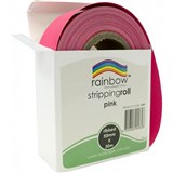 RAINBOW STRIPPING ROLL RIBBED 50MM X 30M PINK
