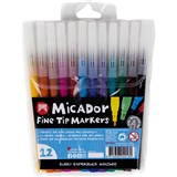 MICADOR FINE TIP MARKERS ASSORTED PACK 12