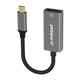 MBEAT TOUGHLINK USBC TO DISPLAY PORT ADAPTER 12M GREY