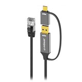 MBEAT TOUGH LINK USB AND USBC TO RJ45 ETHERNET CABLE 3M SPACE GREY