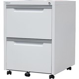 STEELCO CLASSIC MOBILE PEDESTAL 2DRAWER LOCKABLE 630 X 470 X 515MM WHITE SATIN