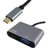 SHINTARO USBC TO 4K HDMI AND 1080P VGA HUB GREY