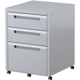 STEELCO CLASSIC MOBILE PEDESTAL 3DRAWER LOCKABLE 630 X 470 X 515MM SILVER GREY