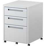 STEELCO CLASSIC MOBILE PEDESTAL 3DRAWER LOCKABLE 630 X 470 X 515MM WHITE SATIN