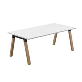 OLG PLANTATION STRAIGHT WORKSTATION 1800 X 750MM WHITE TOPOAK FRAME