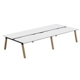 OLG PLANTATION 4PERSON DSD WORKSTATION 1800 X 750MM WHITE TOPOAK FRAME